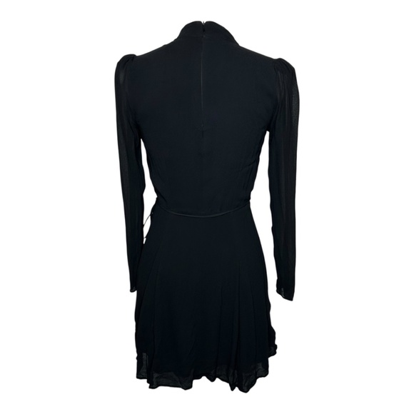 Reformation Ottessa Dress Black Long Sleeve Front Cutout Mini Dress Small - Picture 4 of 9